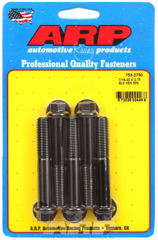 ARP 7/16-20 x 2.750 hex black oxide bolts thumbnail 2