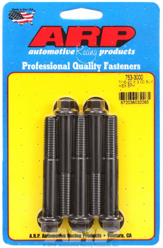 ARP 7/16-20 x 3.000 hex black oxide bolts thumbnail 2