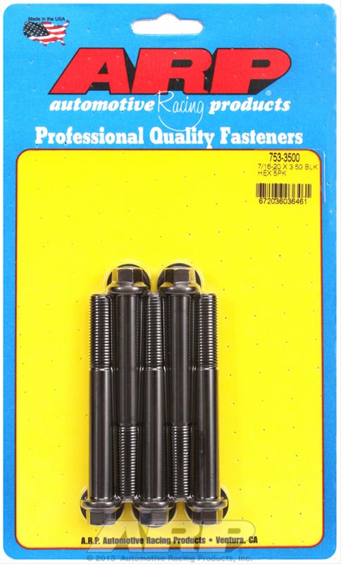 ARP 7/16-20 x 3.500 hex black oxide bolts thumbnail 2