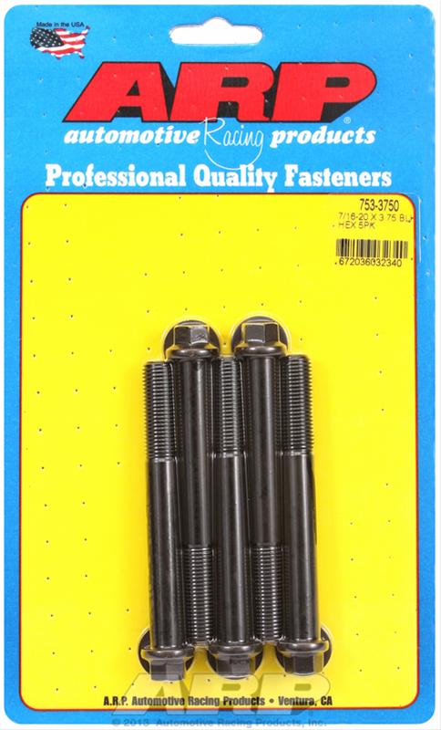 ARP 7/16-20 x 3.750 hex black oxide bolts thumbnail 2
