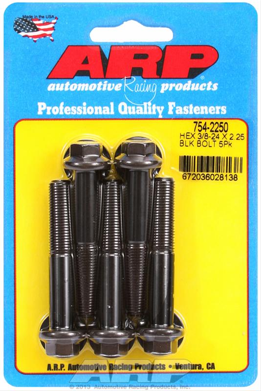 ARP 3/8-24 x 2.250 hex 7/16 wrenching black oxide bolts thumbnail 2