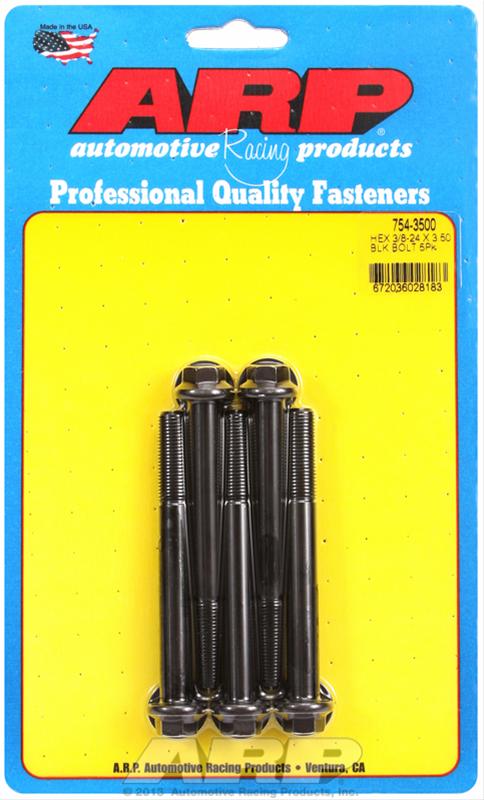 ARP 3/8-24 x 3.500 hex 7/16 wrenching black oxide bolts thumbnail 2