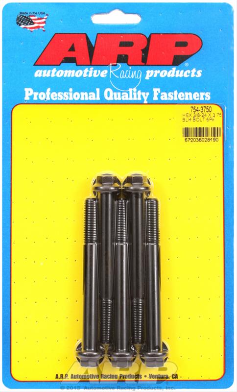 ARP 3/8-24 x 3.750 hex 7/16 wrenching black oxide bolts thumbnail 2