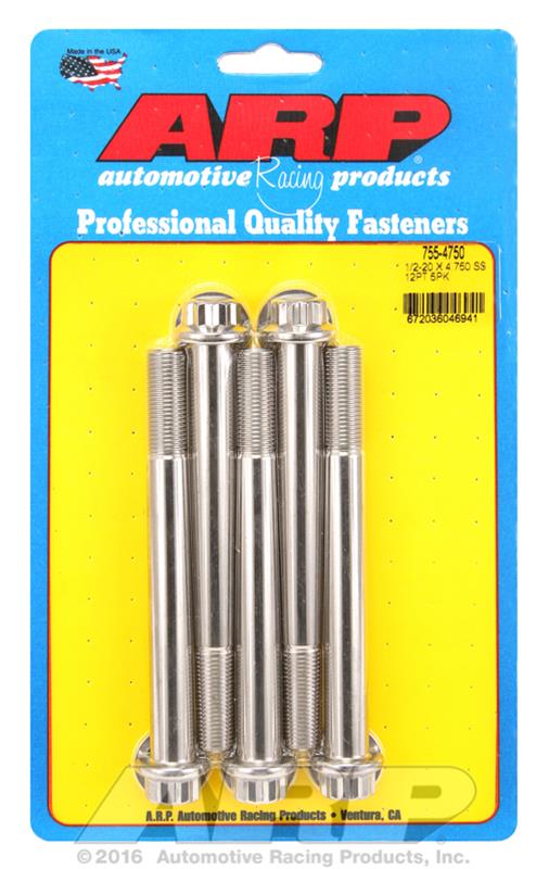 ARP 1/2-20 x 4.750 12pt SS bolts thumbnail 2