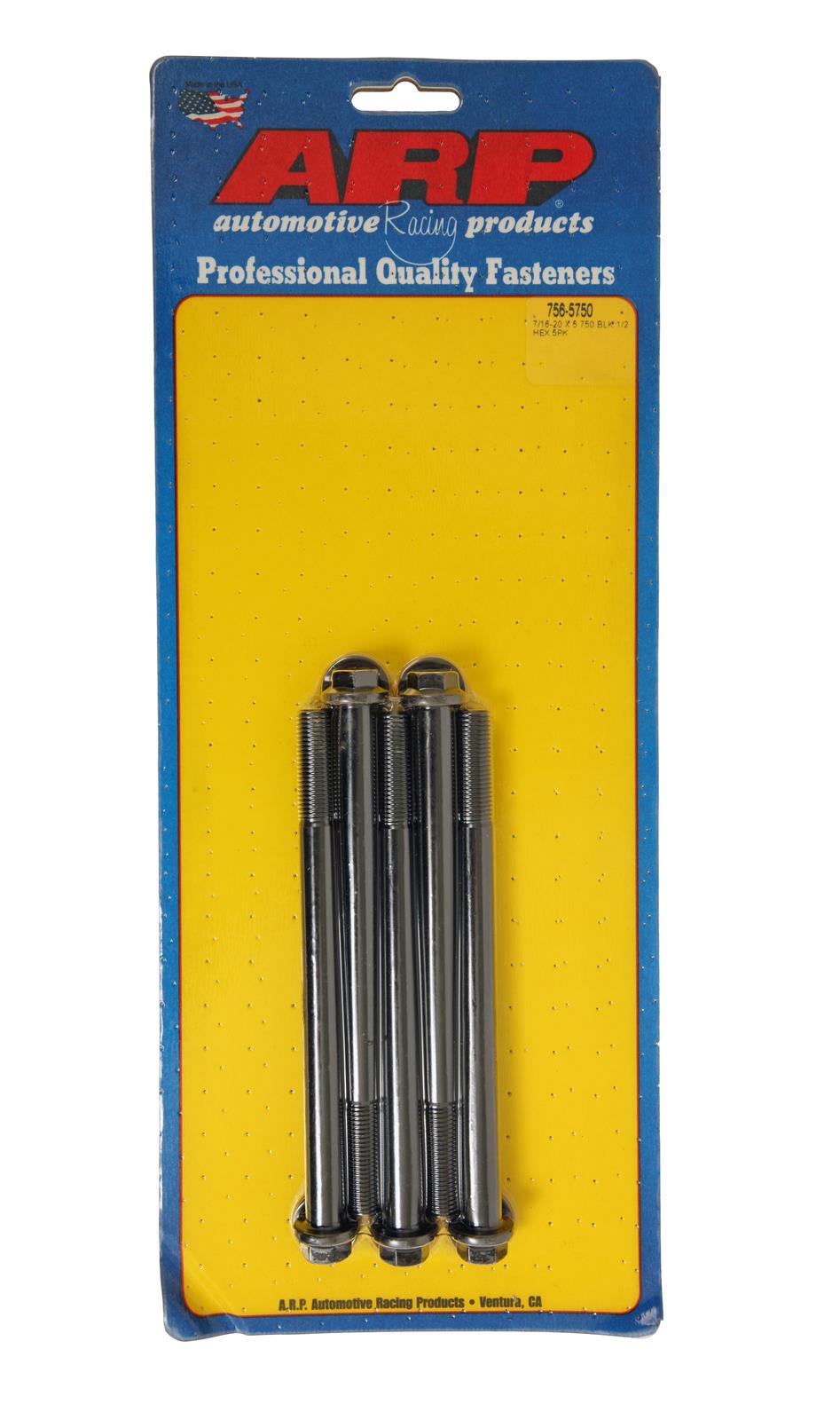 ARP 7/16-20 X 5.750 1/2 wrenching hex black oxide bolts thumbnail 2