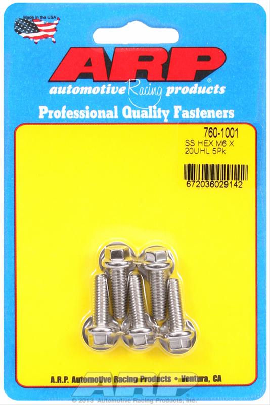 ARP M6 X 1.00 X 20 Hex SS Bolts thumbnail 2