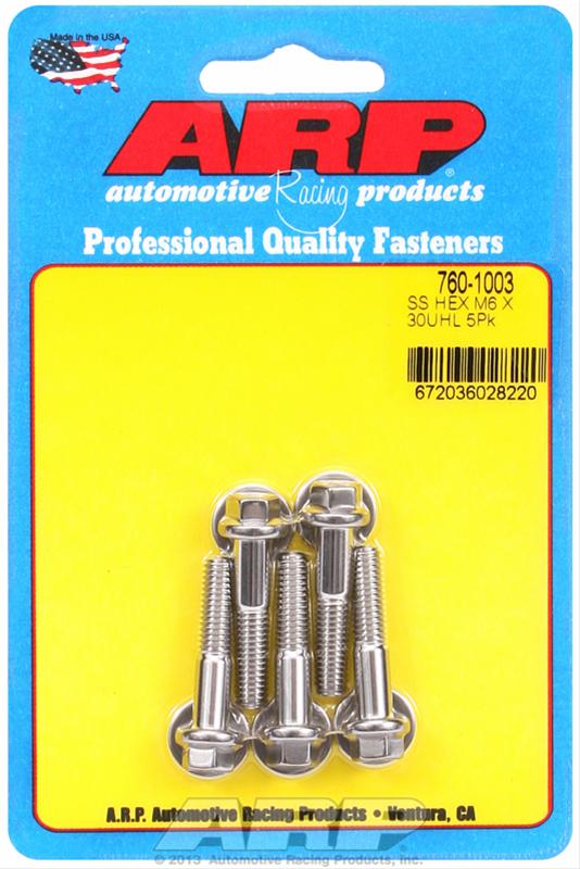 ARP M6 x 1.00 x 30 Stainless Steel Hex Bolt Kit thumbnail 2