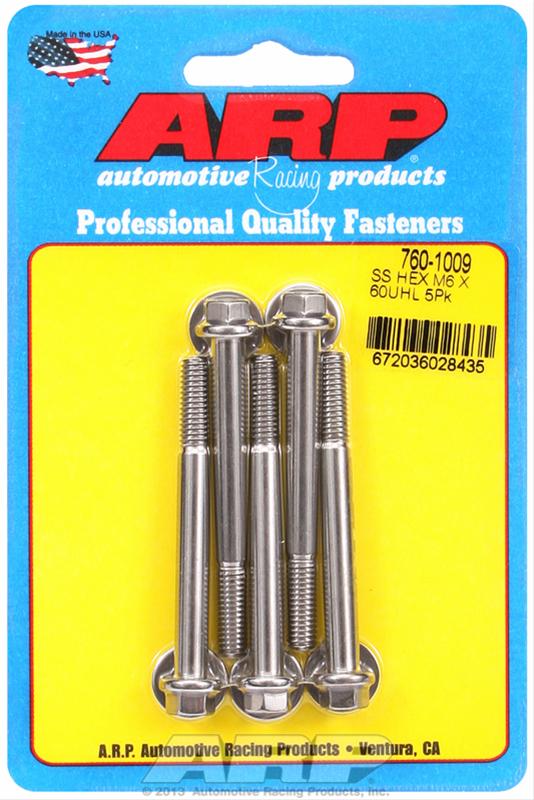 ARP M6 x 1.00 x 60 hex SS bolts thumbnail 2