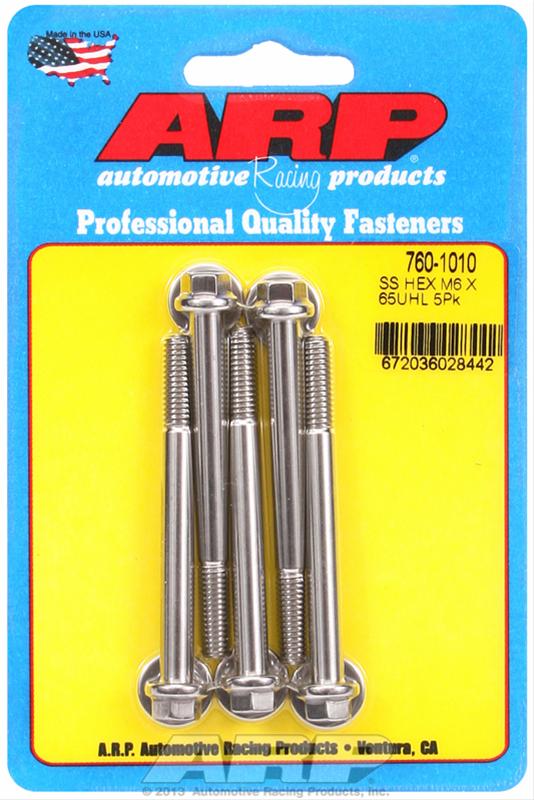 ARP M6 x 1.00 x 65 hex SS bolts (5/pkg) thumbnail 2