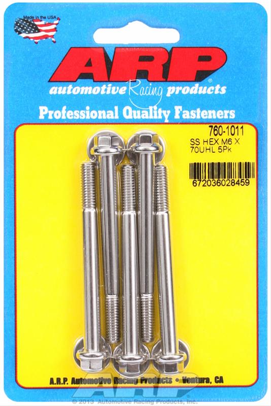 ARP M6 x 1.00 x 70 SS Hex Bolts (5/pkg) thumbnail 2