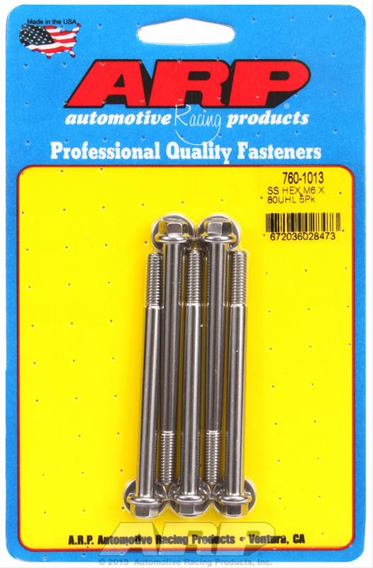 ARP M6 x 1.00 x 80 hex SS bolts thumbnail 2