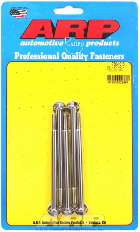 ARP M6 x 1.00 x 100 hex SS bolts thumbnail 2