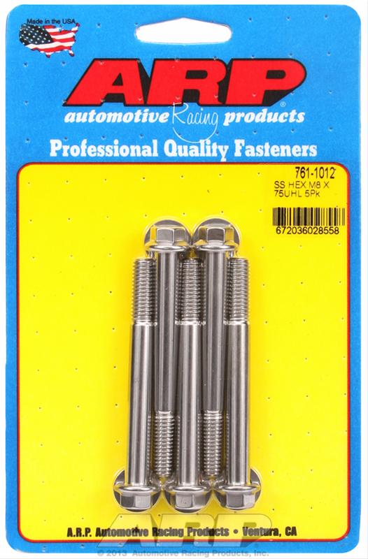 ARP M8 x 1.25 x 75 hex SS bolts thumbnail 2