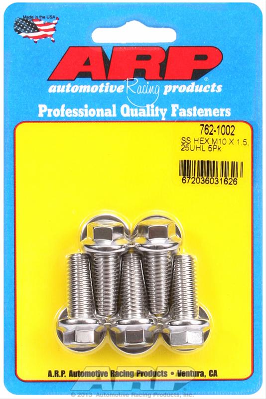 ARP M10 x 1.50 x 25 Hex SS Bolts (5/pkg) thumbnail 2