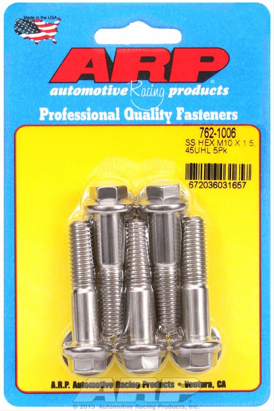 ARP M10 x 1.50 x 45 Hex SS Bolts (5/pkg) thumbnail 2