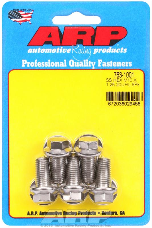 ARP M10 x 1.25 x 20 SS Hex Bolts (5 Per Package) thumbnail 2