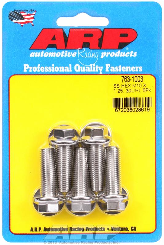 ARP M10 x 1.25 x 30 SS Hex Bolts (5/pkg) thumbnail 2