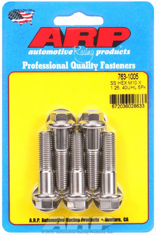 ARP M10 x 1.25 x 40 SS Hex Bolts (5/pkg) thumbnail 2