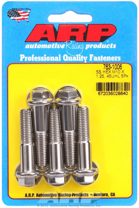 ARP M10 x 1.25 x 45 SS Hex Bolts (5/pkg) thumbnail 2