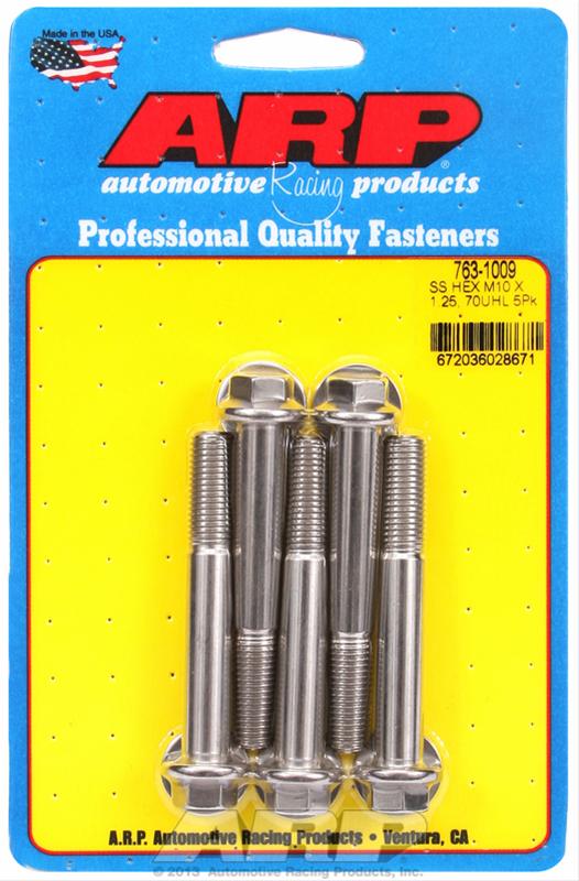 ARP M10 x 1.25 x 70 SS Hex Bolts (5/pkg) thumbnail 2