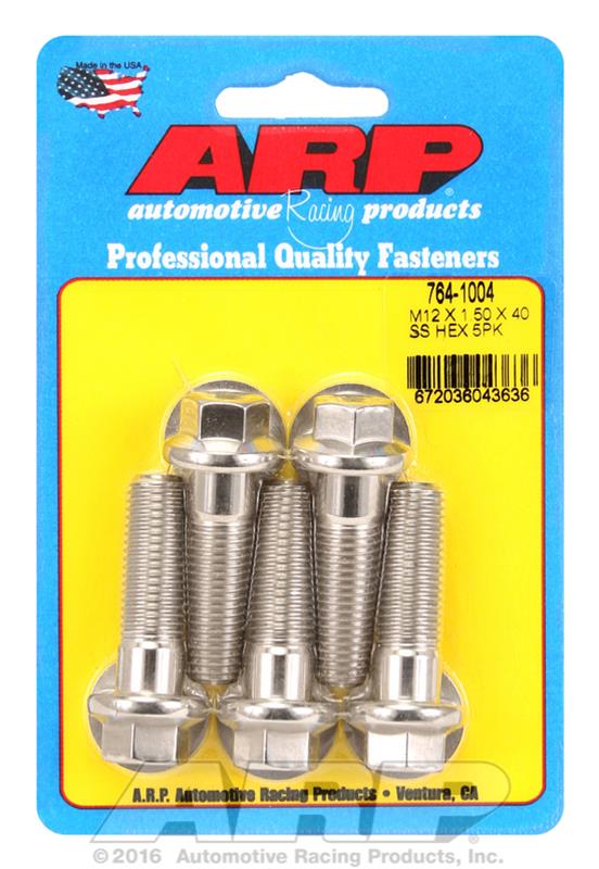 ARP M12 x 1.50 x 40 SS Hex Bolts (5/pkg) thumbnail 2