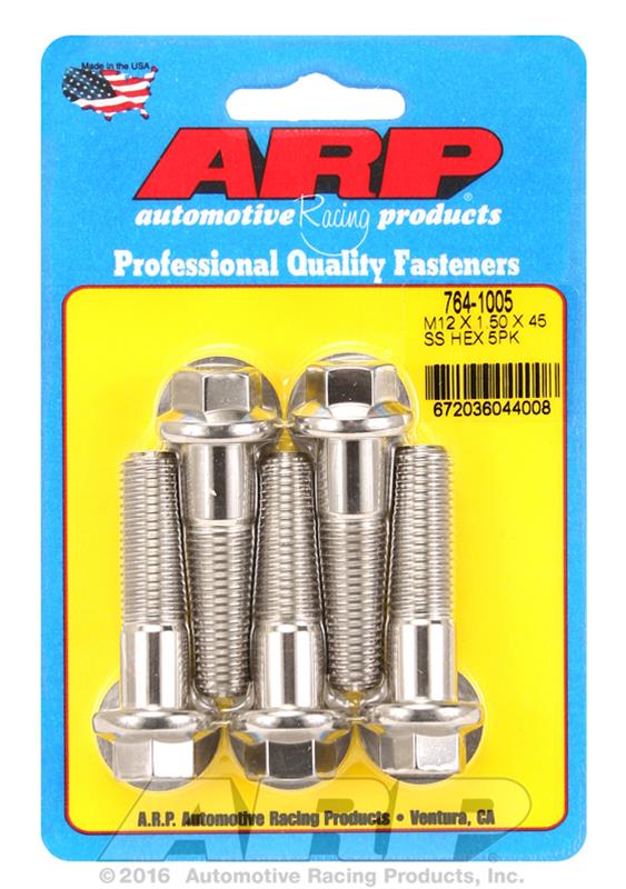 ARP M12 x 1.50 x 45 SS Hex Bolts (5/pkg) thumbnail 2