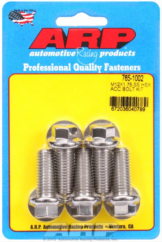 ARP M12 x 1.75 x 30 Hex Black SS Bolts (5/pkg) thumbnail 2