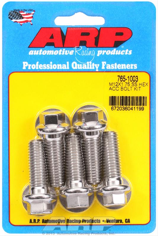 ARP M12 x 1.75 x 35 Hex Black SS Bolts (5/pkg) thumbnail 2