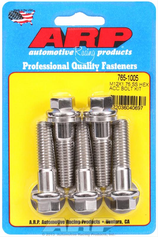 ARP M12 x 1.75 x 45 Hex Black SS Bolts (5/pkg) thumbnail 2