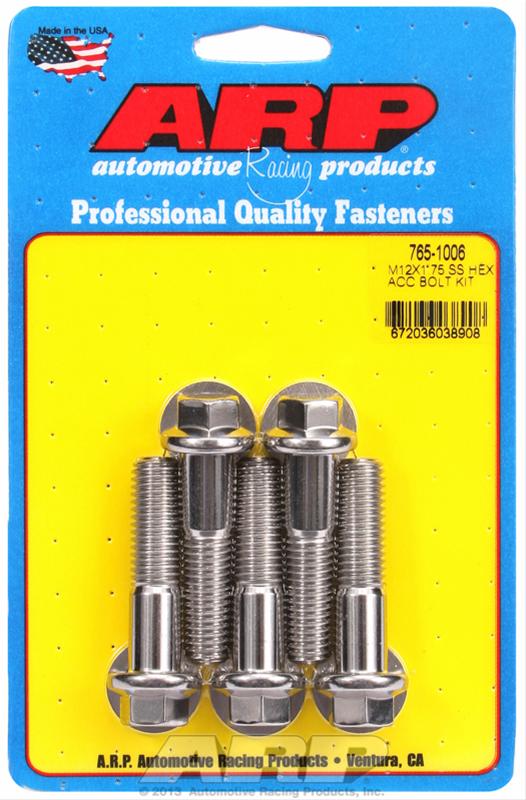 ARP M12 x 1.75 x 50 Hex Black SS Bolts (5/pkg) thumbnail 2