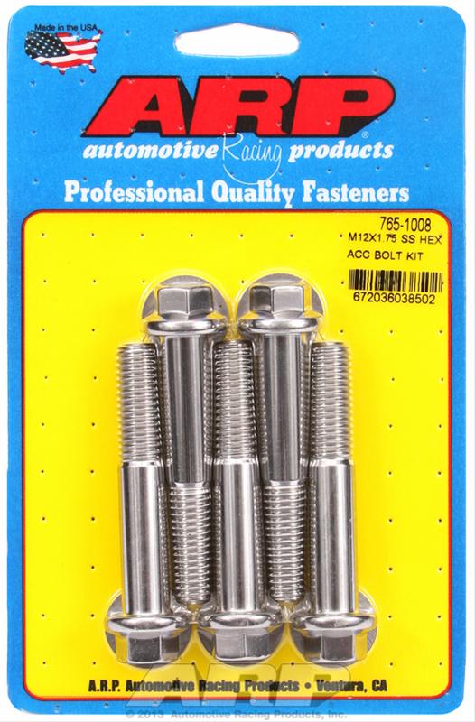 ARP M12 x 1.75 x 70 Hex Black SS Bolts (5/pkg) thumbnail 2