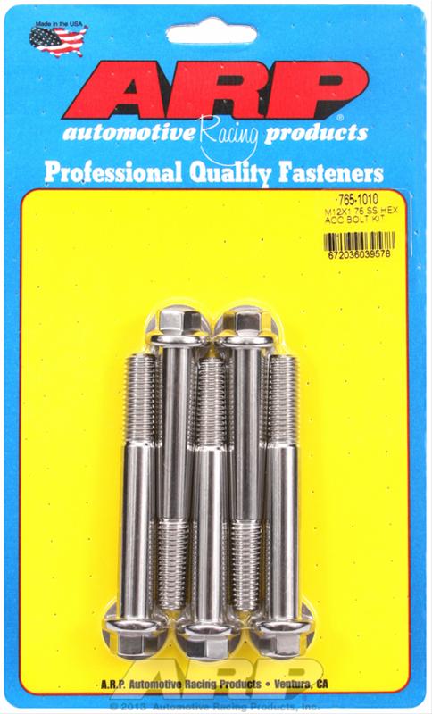 ARP M12 x 1.75 x 90 Hex Black SS Bolts (5/pkg) thumbnail 2