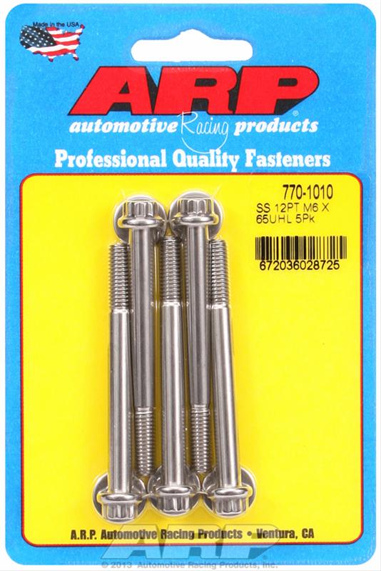 ARP M6 x 1.00 x 65 12pt SS bolts (5/pkg) thumbnail 2