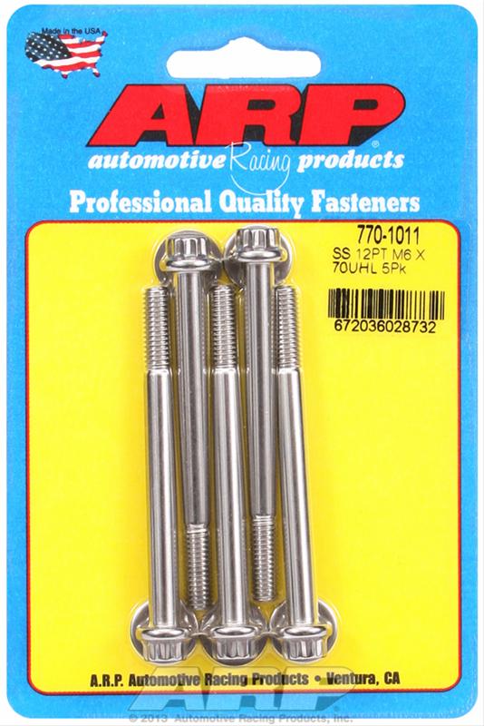 ARP M6 x 1.00 x 20 SS 12pt Bolts (5/pkg) thumbnail 2