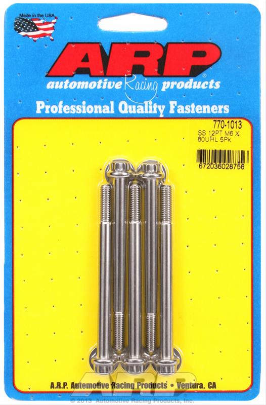 ARP M6 x 1.00 x 80 12pt SS Bolts (5/pkg) thumbnail 2