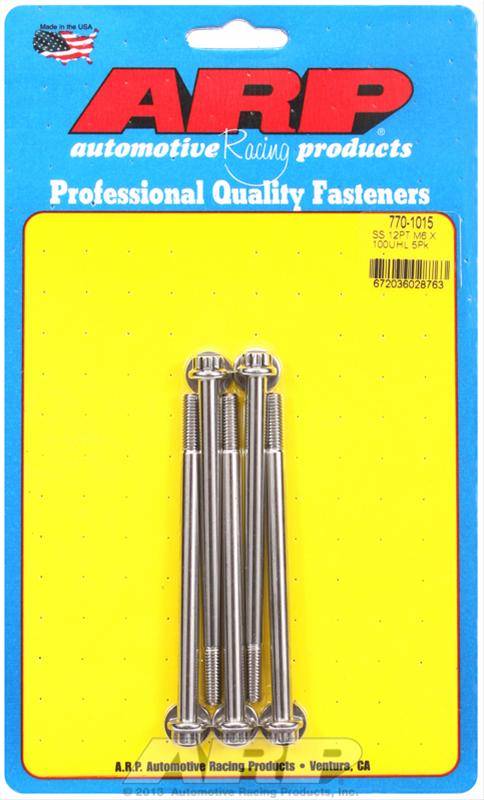 ARP M6 x 1.00 x 100 12pt SS bolts thumbnail 2