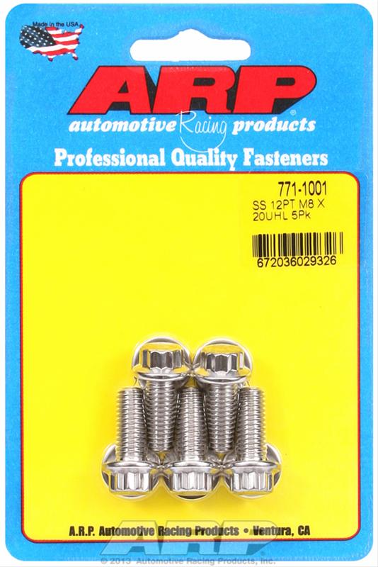 ARP M8 x 1.25 x 20 12pt SS Bolts (5/pkg) thumbnail 2