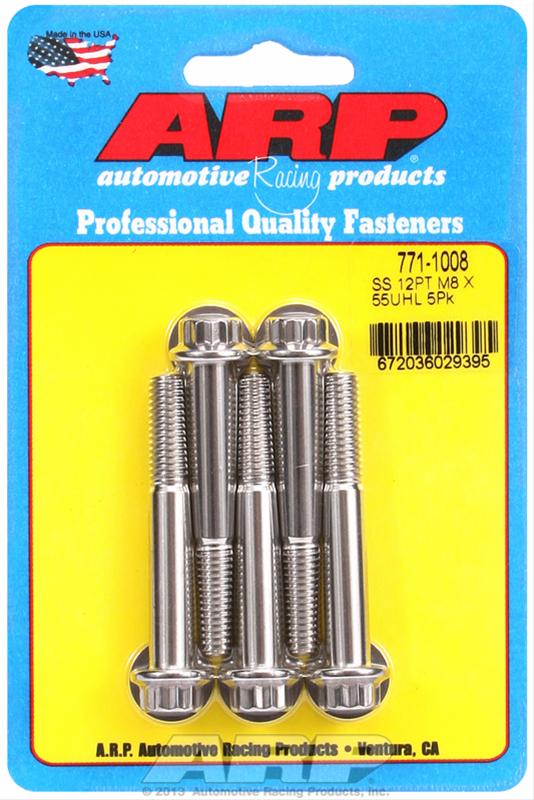 ARP M8 x 1.25 x 55mm UHL 12pt Stainless Steel Bolts (Set of 5) thumbnail 2