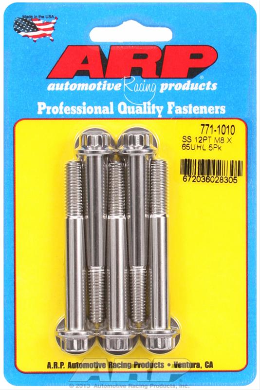ARP M8 x 1.25 x 65 12pt SS Bolts (5/pkg) thumbnail 2