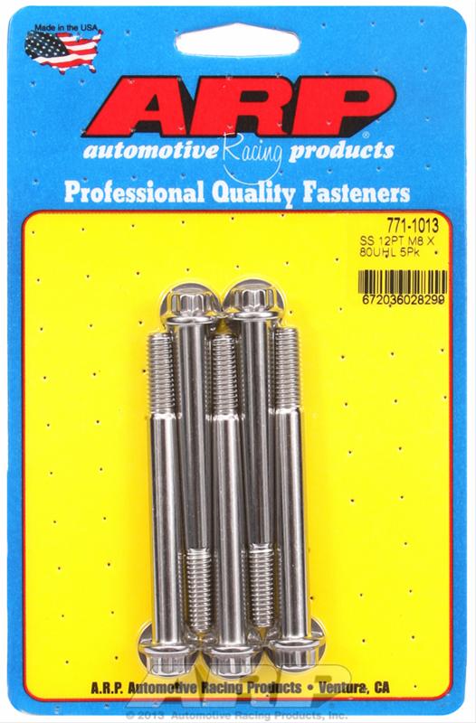 ARP M8 x 1.25 x 80mm 12pt Stainless Steel Bolts (Set of 5) thumbnail 2