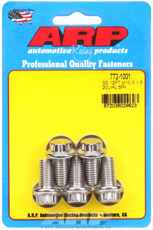 ARP M10 x 1.50 x 20 Black Oxide 12pt Bolts (5/pkg) thumbnail 2