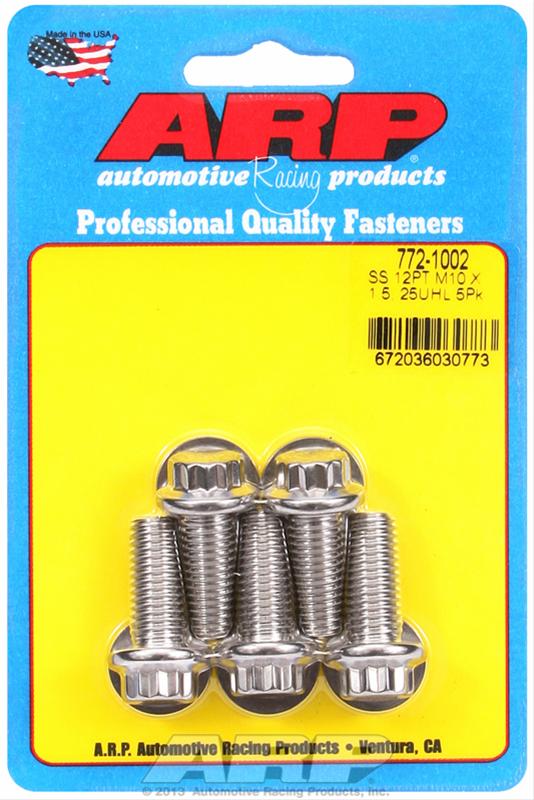 ARP M10 x 1.50 x 25 Black Oxide 12pt Bolts (5/pkg) thumbnail 2