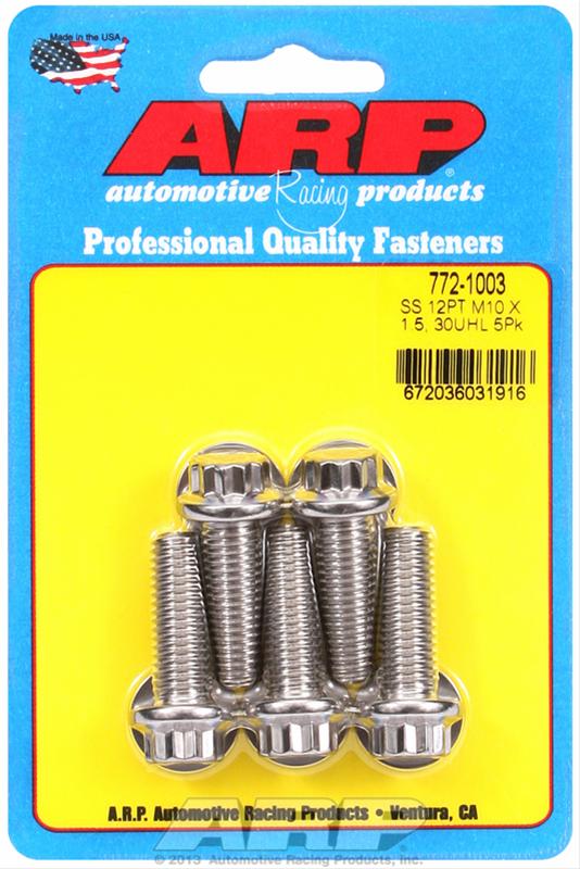 ARP M10 x 1.50 x 30 12pt SS Bolts (5/pkg) thumbnail 2