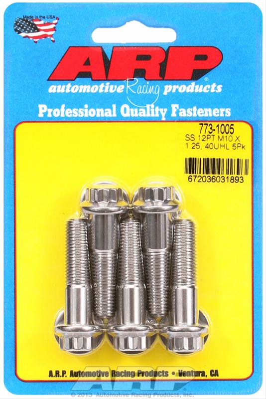 ARP M10 x 1.25 x 40 12pt SS Bolts (5/pkg) thumbnail 2
