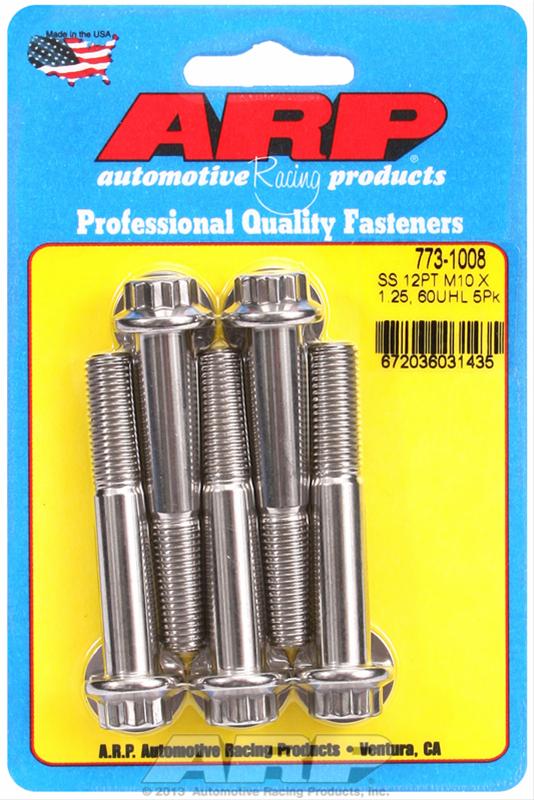 ARP M10 x 1.25 x 60mm 12pt SS Bolts (5/pkg) thumbnail 2