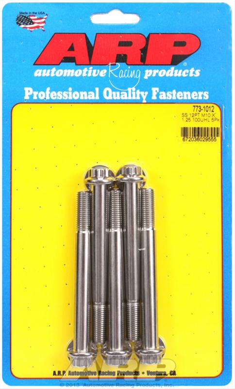ARP M10 x 1.25 x 100 12pt Stainless Steel Bolts (Set of 5) thumbnail 2