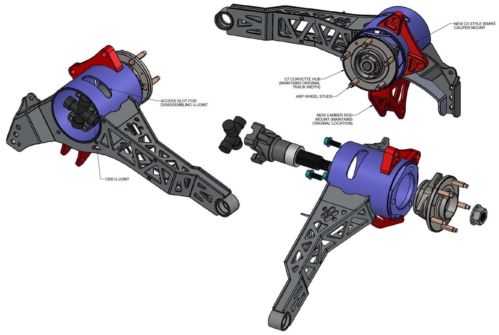 RideTech - Suspension Kits, Air Springs for 1963-1979 CORVETTE 11530203 HQ Coil-Over System with hub spindles & trailing arms Corvette. thumbnail 4