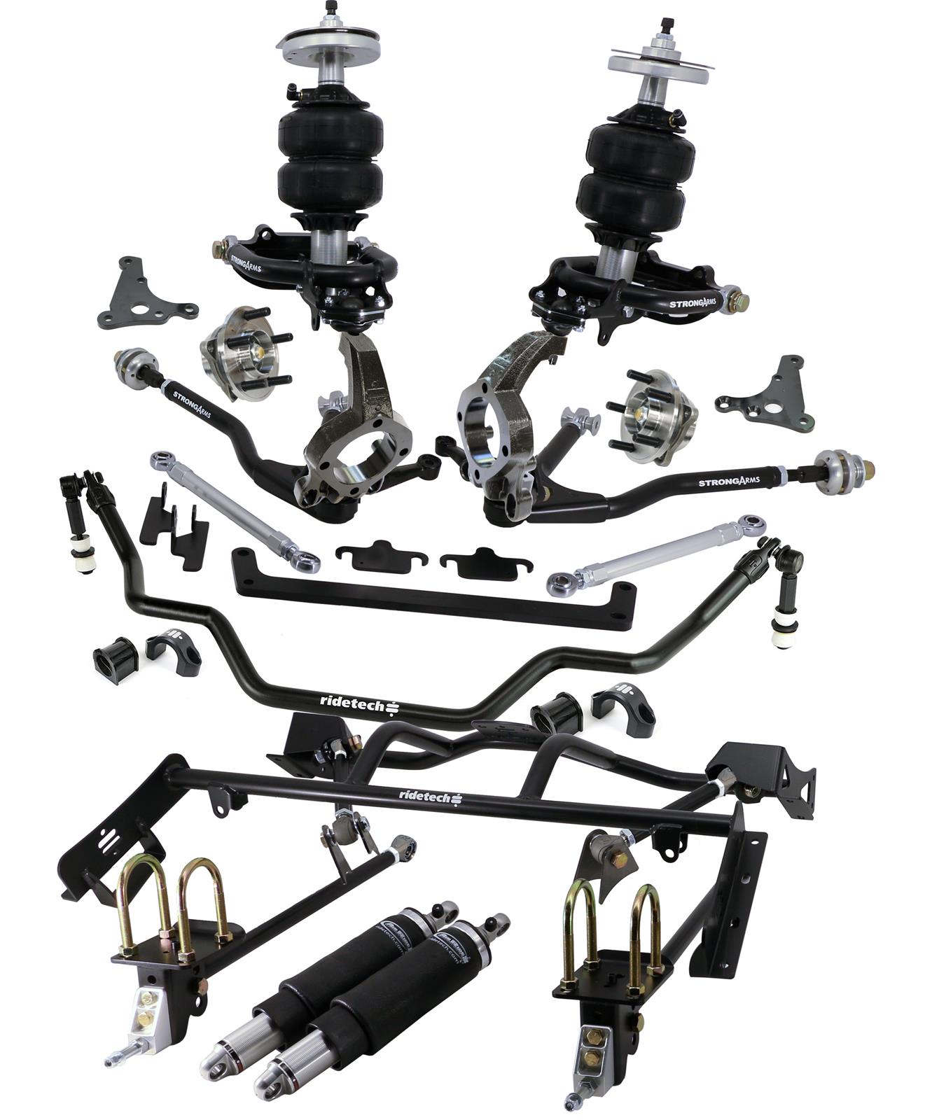 RideTech 1964-66 Mustang Air Suspension Systems for 1964-1966 MUSTANG - 12090296 System, Lowered, Hub Spindles, HQ Series ShockWave, Rear 4-Link, Ford, Kit thumbnail 6