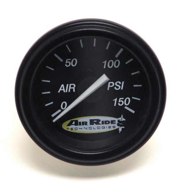 Ridetech Air Pressure Gauge Single Needle Black Face 150psi w/ Fittings