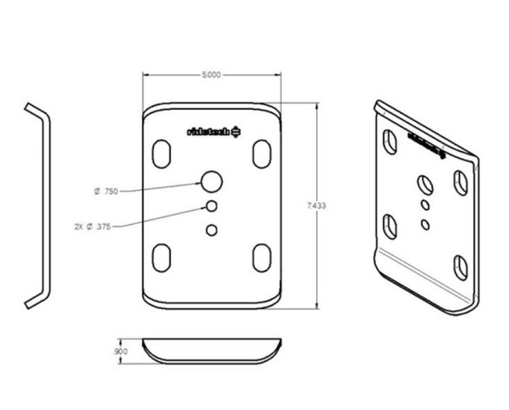 Ridetech U-Bolt Plate for 3in Axle Tube thumbnail 2